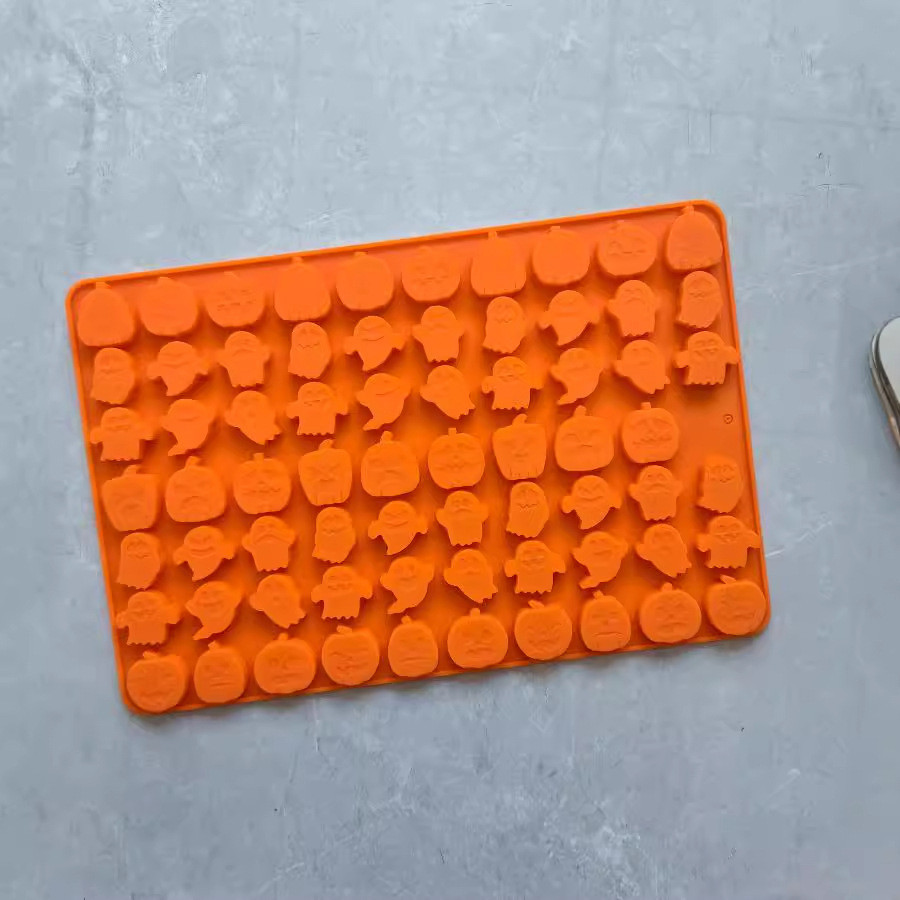 77 Khoang Ma Bí Ngô Khuôn Silicon Halloween Series Silicone Miếng Lót Bánh Fondant Cookie Cắt Sáng Tạo Khuôn Socola Làm Đá DIY Khuôn Nướng Bánh----