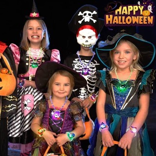 Halloween Sáng Vòng Tay Bí Ngô PVC Đầu Lâu Họa Tiết Hoạt Hình Kinh Dị Dự Tiệc Cung Cấp