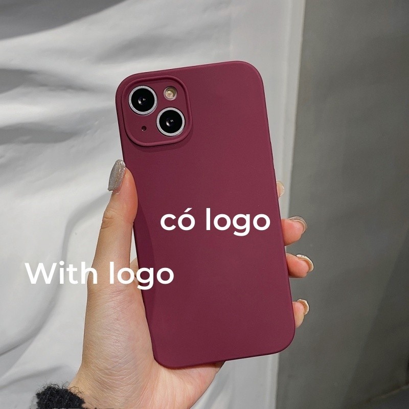 Vỏ silicon màu đỏ tinh khiết cho iPhone 17 / 16 / 15 / 14 / 13 / 12 / 11 / Pro max / Plus Bảo vệ vỏ chống rơi