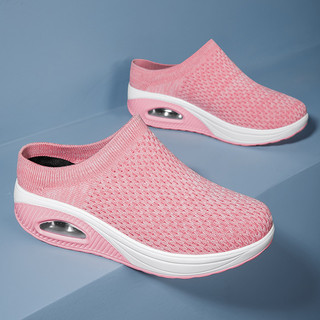 Plus Size Nữ Lưới Thoáng Khí Flyknit Giày Slip-on Thể Thao Đế Dày Giày Thể Thao Hàng Có Sẵn Miễn Phí Vận Chuyển