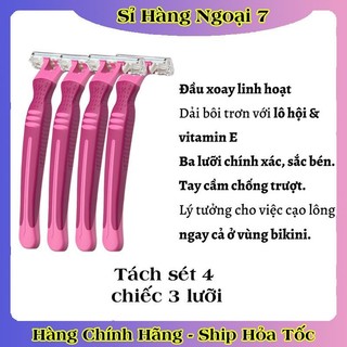 [CÓ CHE TÊN] Dao cạo Balea 2 và 3 lưỡi kép dùng cạo lông body & Bikini đầu xoay linh hoạt của Đức- Mẫu mới Đủ Bill