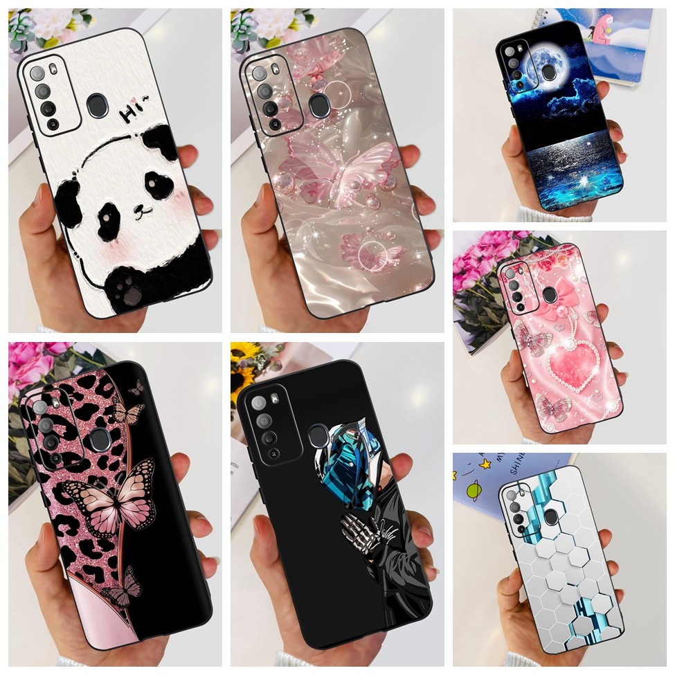 Ốp lưng ITEL Vision 2 S16Pro Thẩm mỹ Gấu trúc dễ thương Vỏ Silicon mỏng màu đen Vỏ điện thoại ITEL S16 Pro