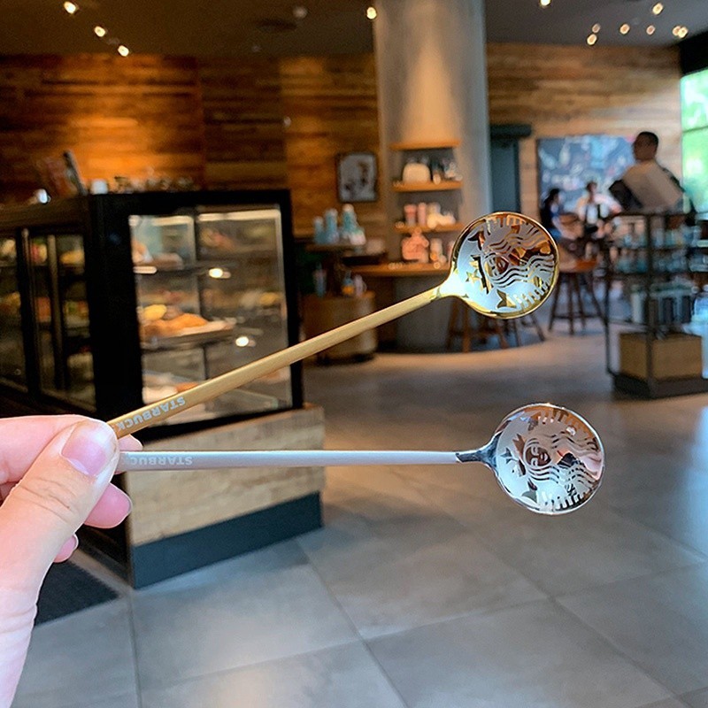 [Cosyh 0821] Thìa Inox Phong Cách Châu Âu Cà Phê Starbucks Thìa Tráng Miệng