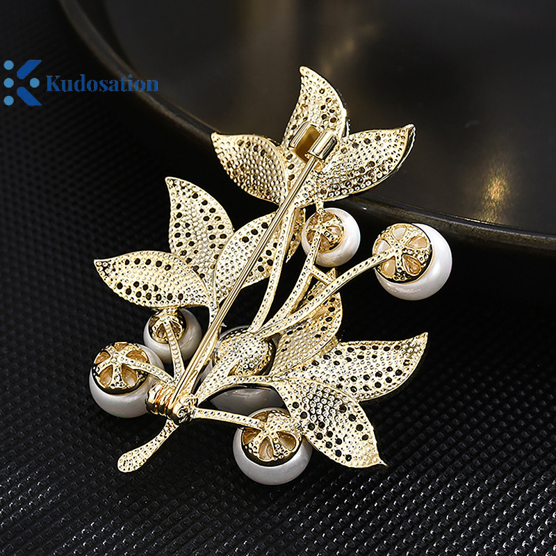 Kudosation Thời Trang Ngọc Trai Lá Thổ Cẩm Cho Nữ Cây Thổ Cẩm Quần Áo Áo Áo Trang Sức Đảng Phụ Kiện Quà Tặng