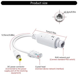 Charmantcc1 Ethernet 48V sang 12V PoE Splitter Adapter 10 100Mbps cho thiết bị mạng
