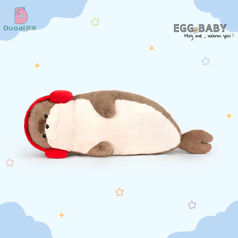 (DUOAI) Đồ chơi sang trọng Sea Otter kèm tai nghe Quà tặng búp bê có dấu dễ thương cho bạn bè Quà tặng sinh nhật