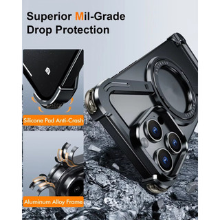 [JLK] Ốp Điện Thoại Kim Loại Titan Hình Chữ Z Cho iPhone 17 ProMax 17 Air 16 15 14 13 Pro Max Vỏ Từ Hợp Kim Nhôm Không Vành 360° Giá đỡ xoay Ốp lưng