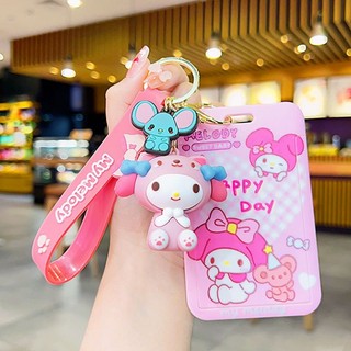 Móc khóa hoạt hình dễ thương kèm thẻ nhựa đựng thẻ xịn xò