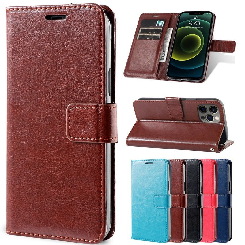 Ốp Lật Realme C67 C63 C61 C65 C53 C51 C55 Note 50 V50 V50s C30 C30s C33 C31 V30 V30T V20 12X 12 11 10 9 9i GT Neo 6 SE Pro Plus 5G Vintage Ví Da Khe Cắm Thẻ Điện Thoại Bao da