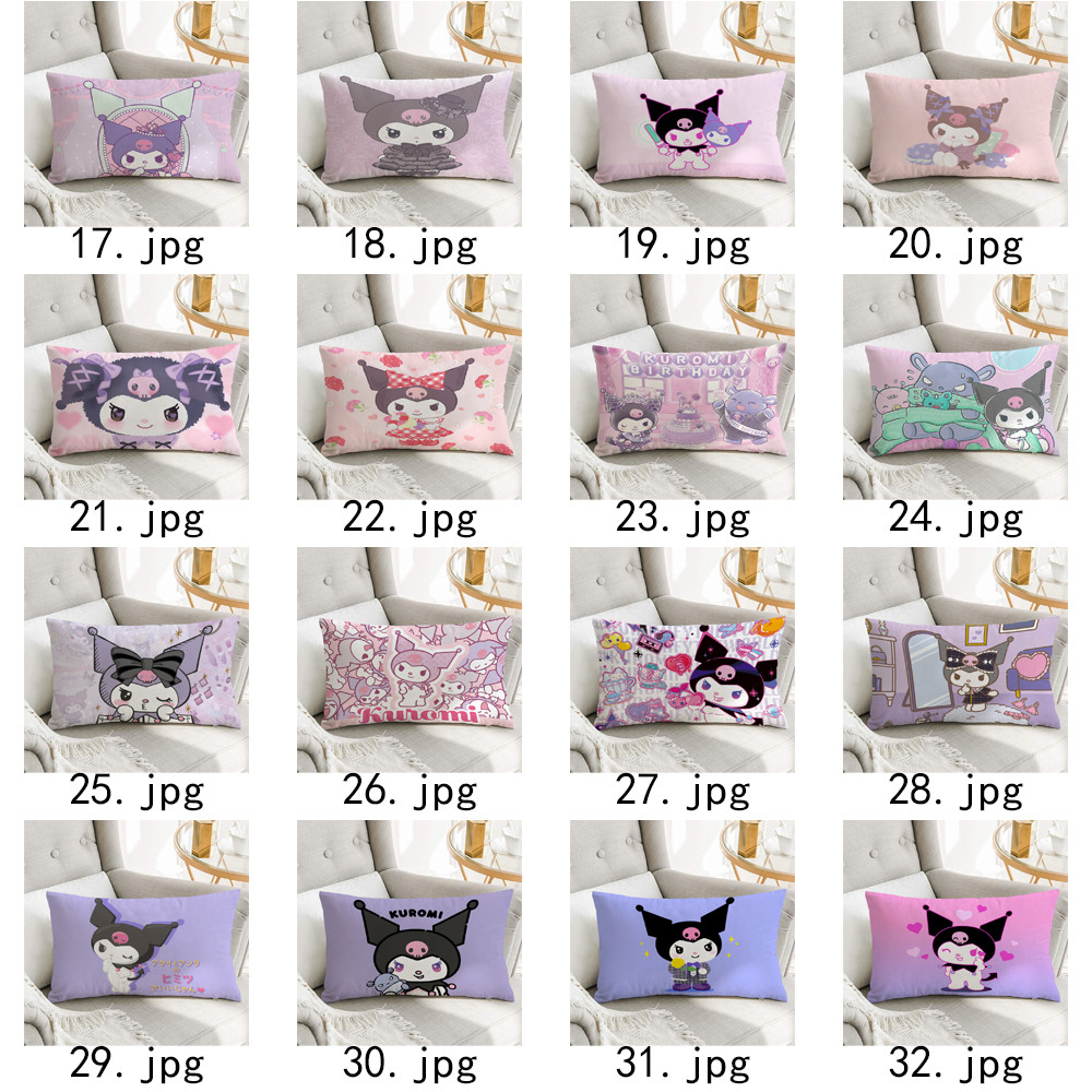 Vỏ gối hình chữ nhật Sanrio Kuromi Vỏ gối Polyester in một mặt (Không có lõi)