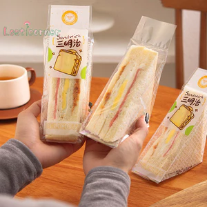100 Chiếc Sandwich Nhựa Bao Bì Túi Tam Giác Trong Suốt Cho Bánh Mì Mông Túi Trang Trí Tiệc Sinh Nhật Điều Trị [Mới]