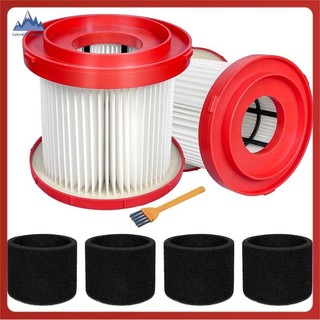 [Cornellsidney.vn] 2Pack 49-90-1900 Bộ lọc HEPA cho chân không M18 không dây Milwaukee 0780-20 0880-20, với 4 bộ lọc tay xốp & 1 bàn chải