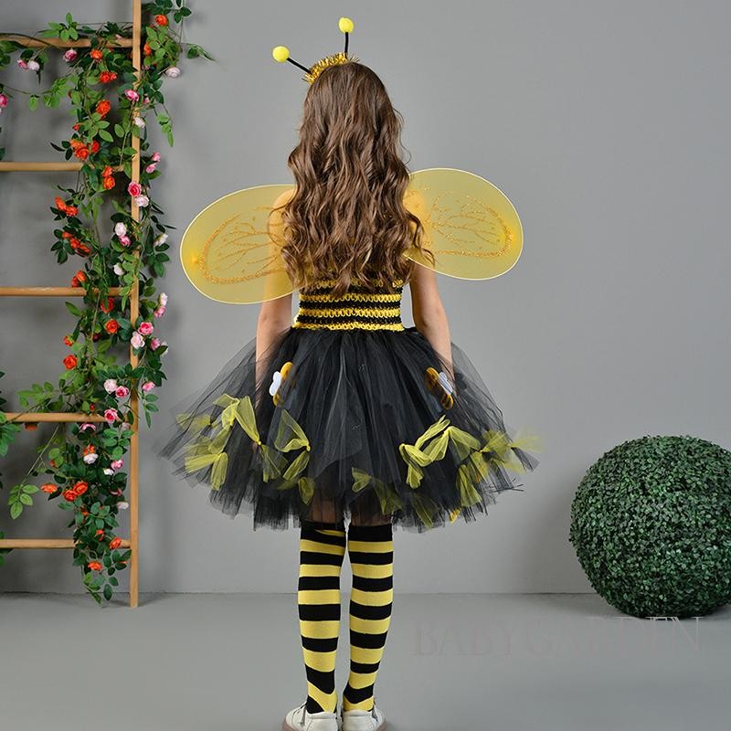 / / -2-12 Tuổi Trẻ Em Bé Gái Halloween Ong Trang Phục Hóa Trang Không Tay Vải tuyn Đầu Chân Ấm Cây Đũa Phép Cánh Bộ Cho Tiệc Sân Khấu
