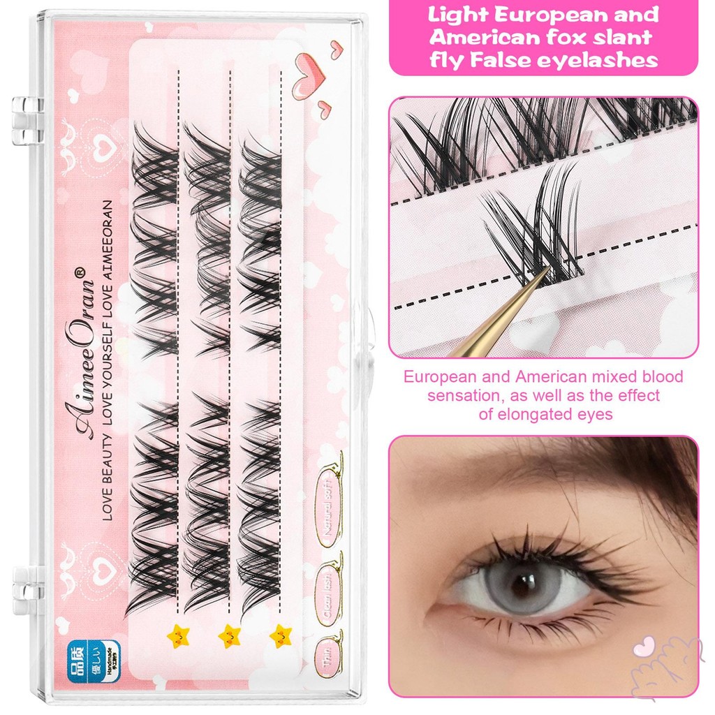 IOIIK Lông mi giả hoang dã có giường kéo dài lông mi Wisps