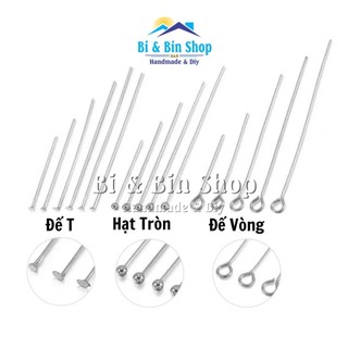 Đinh Inox Đế Hạt Tròn Dùng Xỏ Hạt Chuỗi, Hạt Trai Làm Trang Sức Handmade, Làm Đồ Thủ Công