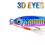 Mồi câu cá Jig kim loại 7g 10g 15g 20g 30g 40g 60g Thìa kim loại cứng chìm phát sáng Mồi nhân tạo đúc dài với mắt 3D và móc Treble.