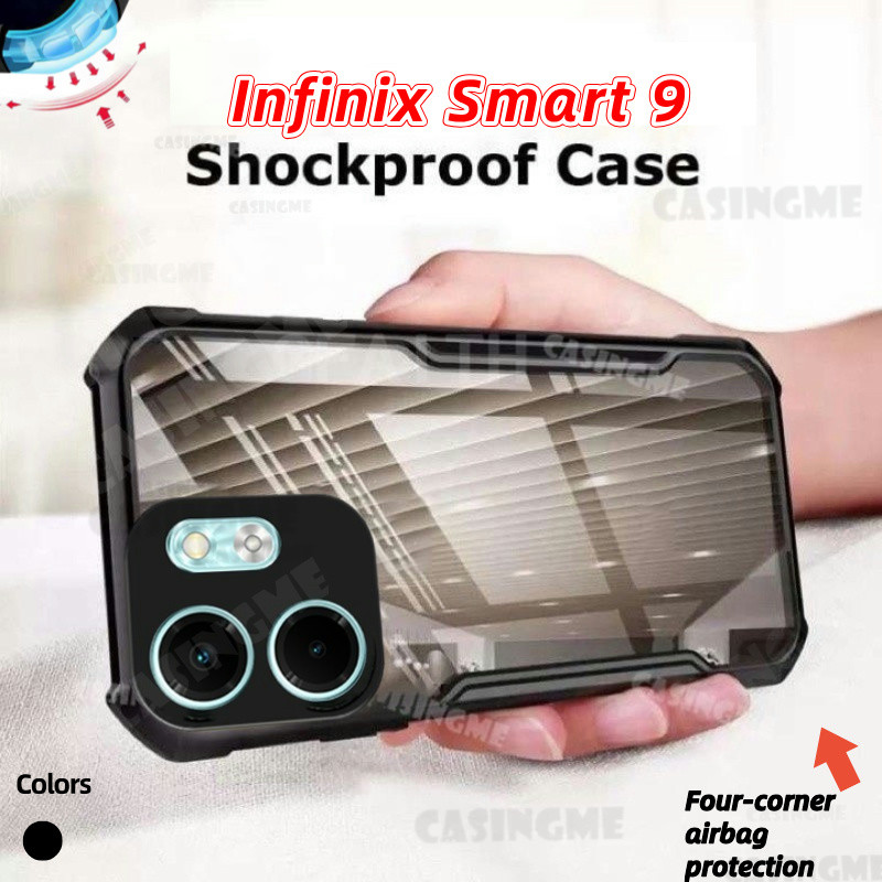 Infinix Smart 9 2024 Vỏ AirBag trong suốt cho Infinix Smart 10 Plus HD hot 50i 9Smart Pro Plus 4G 5G Vỏ chống sốc Vỏ điện thoại cứng trong suốt Bảo vệ mặt sau mỏng