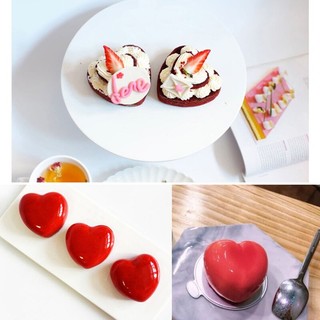 Khuôn Silicon 3D Hình Khoang Trái Tim Nướng Bánh - Làm Chocolate - Panna Cotta - Mousse - Pudding - Tàu Hũ - Làm Thạch