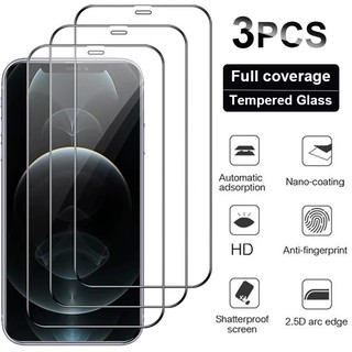 3 Miếng Dán Bảo Vệ Màn Hình Cho iPhone 16 / 15 / 14 / 13 / 12 / 11 Pro Max MINI X XS XR XSMAX 7 8 6 Plus + SE 2020 / 2022 5 5S Kính Cường Lực Full Keo Dán Bảo Vệ Kính Cường Lực