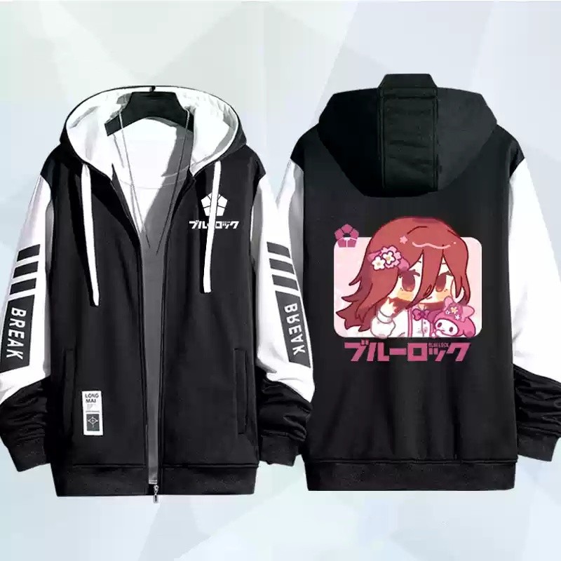 Lật Xanh Khóa Bachira Meguru Chigiri Hyoma Nagi Seishiro Áo Dây Kéo Áo Khoác Áo cardigan Áo Len Cosplay