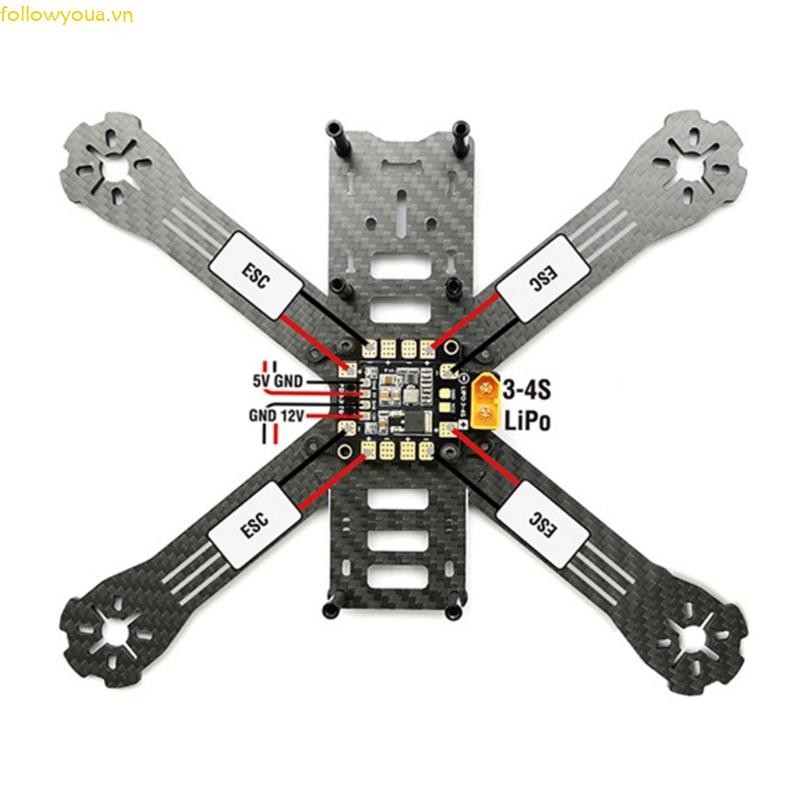 Fol Matek Mini Power Hub PDB XT60 Bảng phân phối điện PDB-XT60 với BEC 5V 12V cho FPV Drone Quadcopter QAV210 QAV-