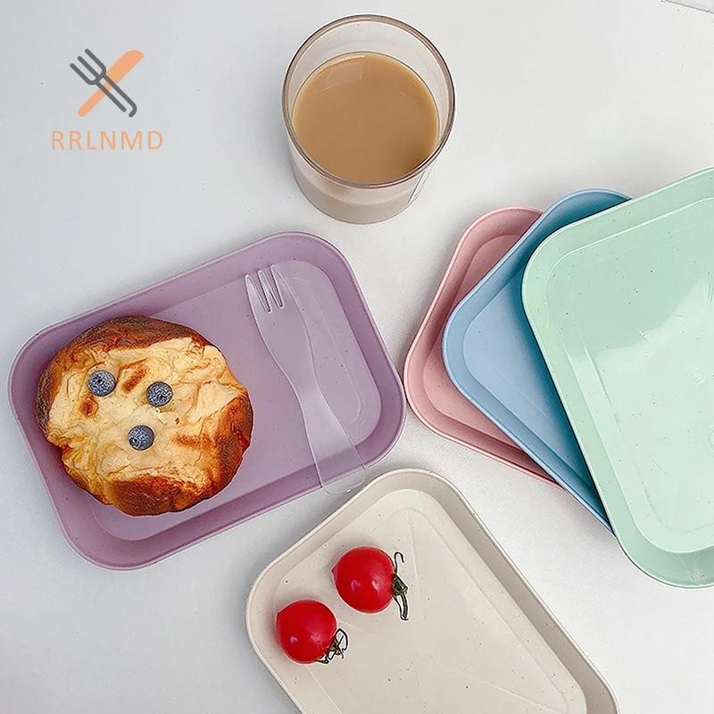 Rrlnmd > Khay đựng rơm lúa mì màu kẹo Trái cây Đồ ăn nhẹ Tấm để bàn Đồ lặt vặt Khay đựng đồ bằng nhựa Tấm vuông nhỏ Khay trang trí MỚI