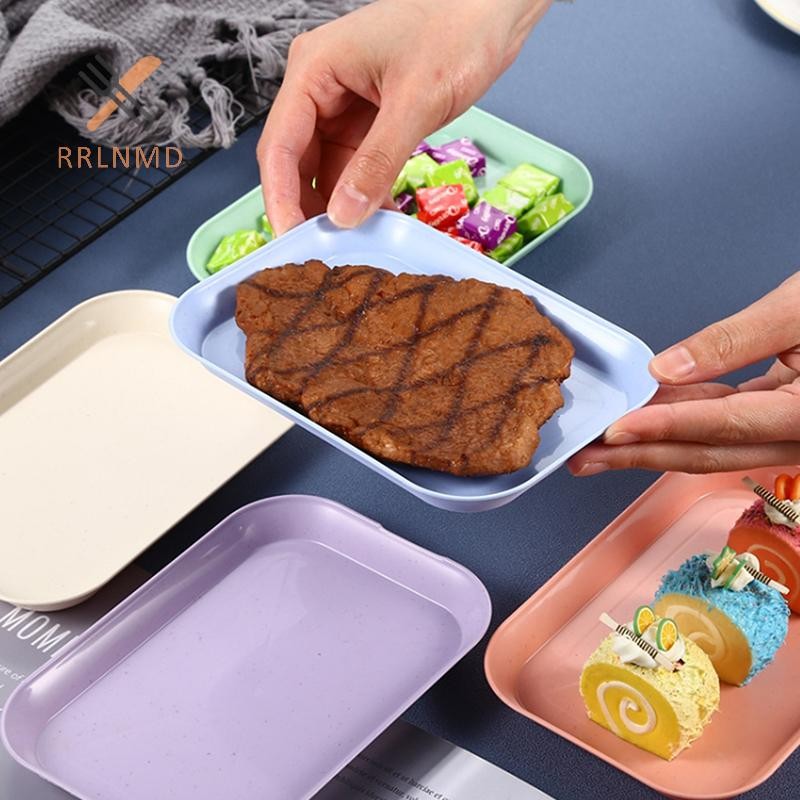 Rrlnmd > Khay đựng rơm lúa mì màu kẹo Trái cây Đồ ăn nhẹ Tấm để bàn Đồ lặt vặt Khay đựng đồ bằng nhựa Tấm vuông nhỏ Khay trang trí MỚI
