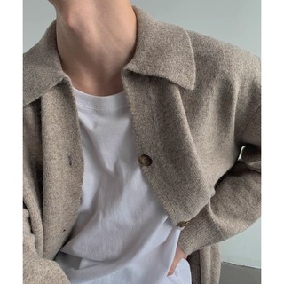 Áo len nam EERSHENSHI, áo len cardigan cổ điển và đa năng, dáng rộng, áo len dệt kim phong cách lười biếng