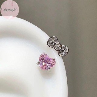 Deyangk Nơ Dễ Thương Trái Tim Xương Tai Móng Tay Thời Trang Tinh Tế Bông Tai Dành Cho Nữ Cô Gái Ánh Sáng Tinh Tế Bông Tai Phụ Kiện Trang Sức Quà Tặng VN