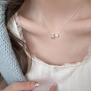 Luimo Thời Trang Bạc Sáng Sao Biển Ngọc Trai Vòng Cổ Mặt Dây Chuyền Xương Đòn Dây Chuyền Phụ Kiện Trang Sức Cho Tiệc Cưới Nữ Bé Gái Quà Tặng SBS