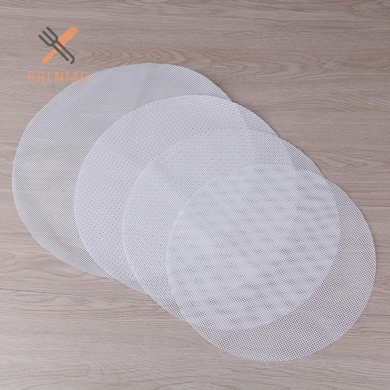 Rrlnmd Tròn Chống Dính Silicon Lưới Vải Nướng Bánh Lót Hấp Miếng Lót Bánh Bao Buns Thảm MỚI