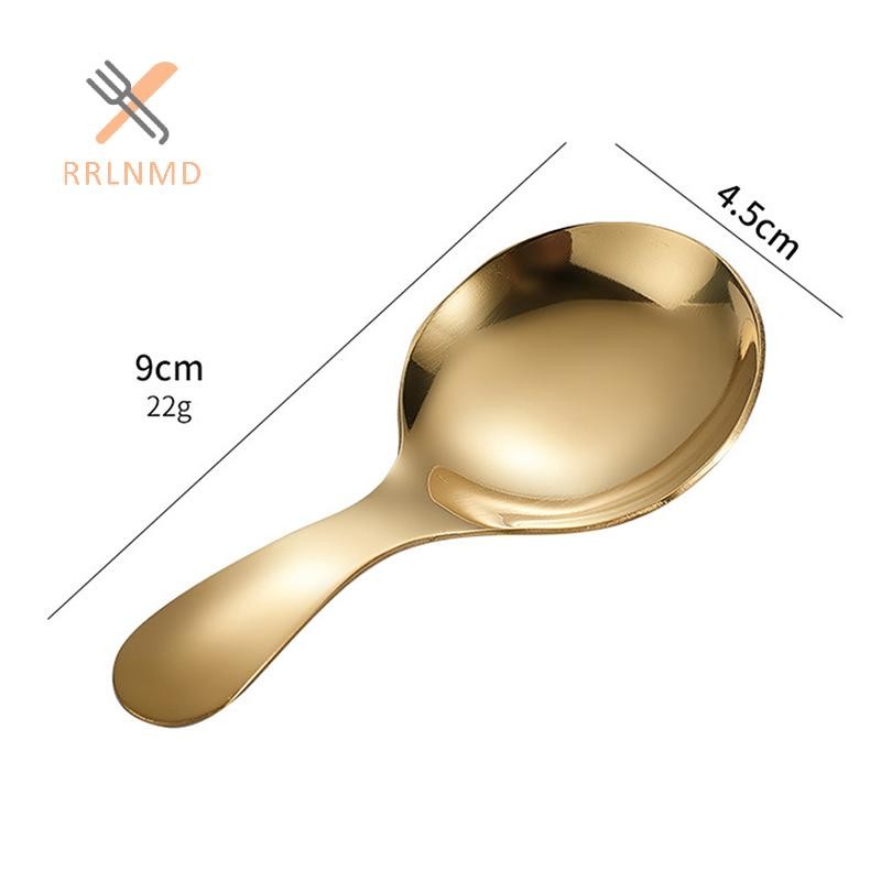 Rrlnmd Dễ Thương Thìa Inox Tay Cầm Ngắn Kem Trà Cà Phê Thìa Trẻ Em Muỗng MỚI