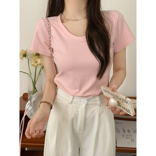 Áo babytee, áo thun trơn ôm body ngắn tay cổ vuông hở vai thời trang