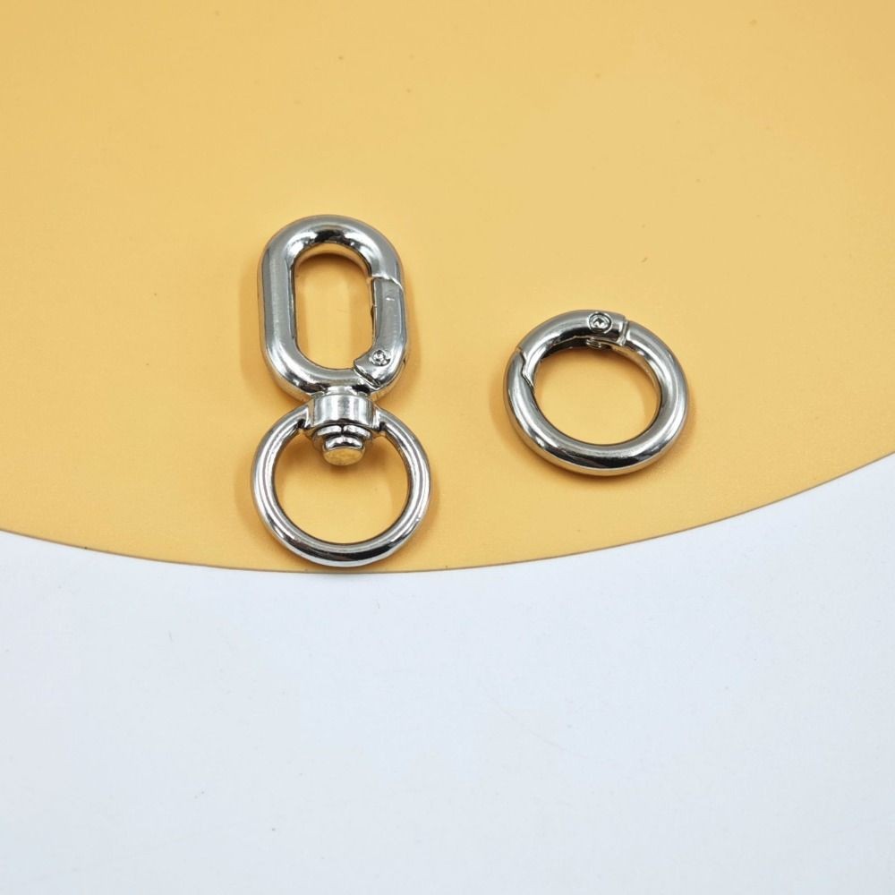CPINCP Xoay Lò Xo Snap, DIY Keys Sang Trọng Mở Đôi Móc Khóa Xoay, Móc Kim Loại Hợp Thời Trang Móc Chìa Khóa Túi Phụ Kiện