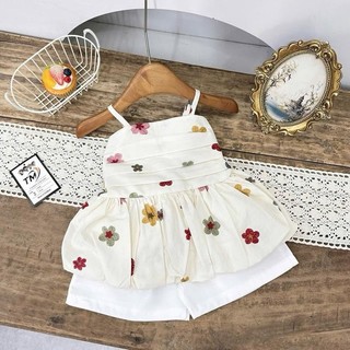 S243-[tomnaukid] Set áo dây chun HOA phối quần Short cho bé gái size từ 8-34Kg