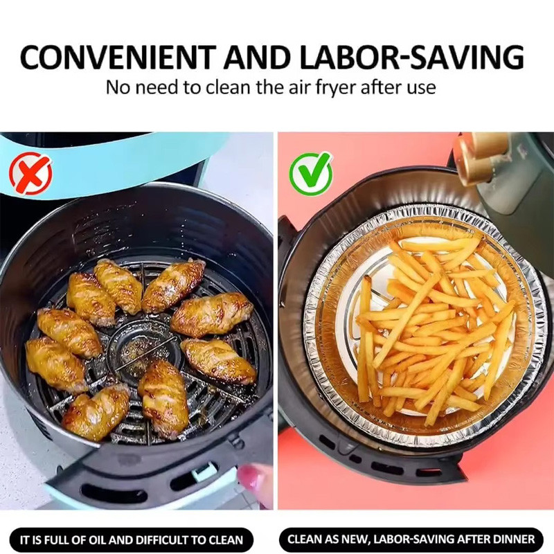 5 / 10 Chiếc Nồi Chiên Không Khí Dùng Một Lần Thiếc Khay Chống Dính Dầu Dễ Dàng Nấu Ăn Hàng Nhà Bếp