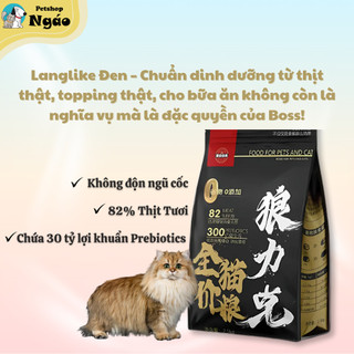 Hạt Cho Mèo LANGLIKE Đen Cao cấp - Siêu Topping, Đạm 40%, Hạt LANG LIKE Cho Mèo, Không Độn Ngũ Cốc