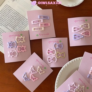 OIWLSAX321 4 Cái / bộ Kẹp Tóc, Kẹp Tóc Ngọt Hình Học, Mũ Barrettes Nhiều Màu Sắc Dễ Thương Cho Bé Gái