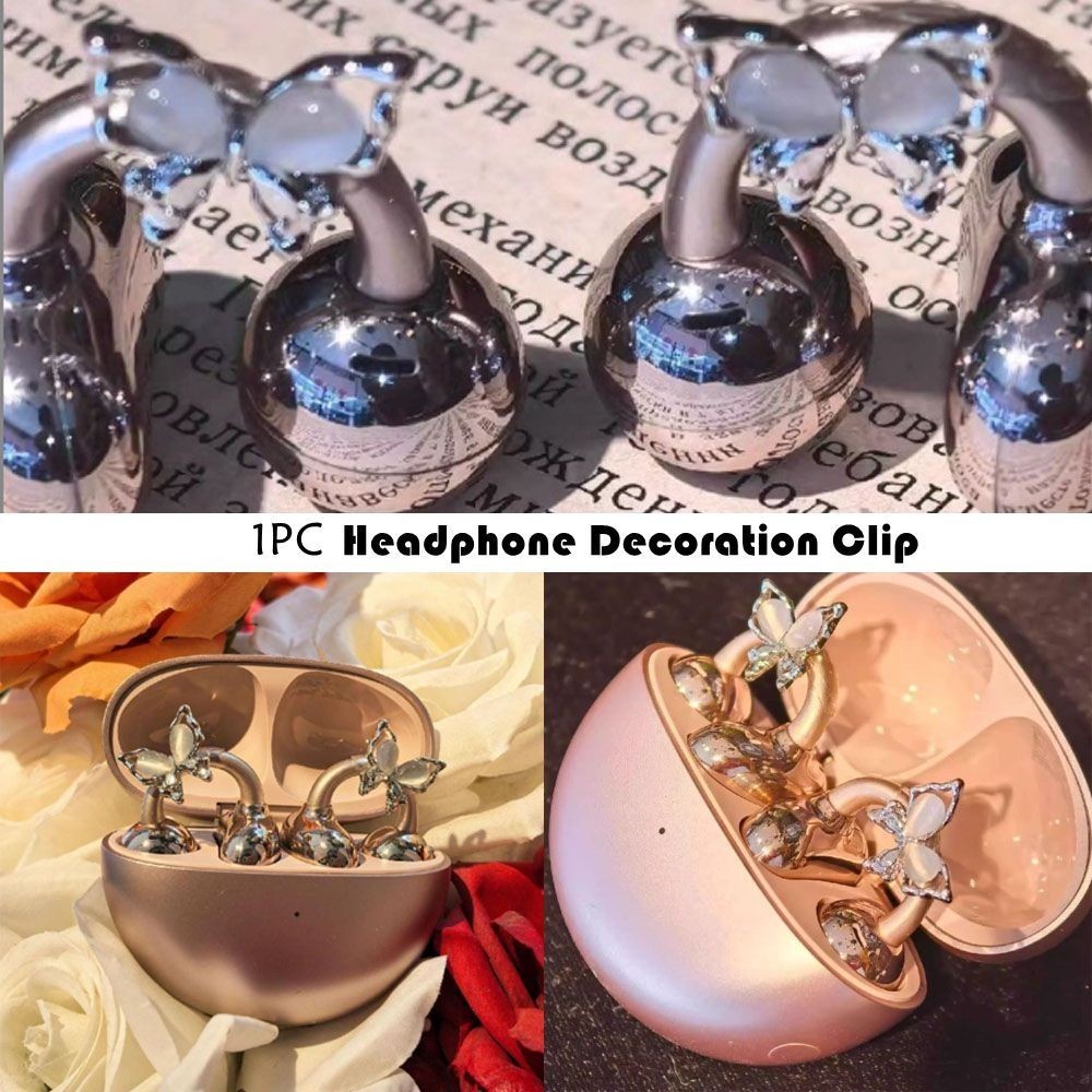 Khóa đường kính tai nghe MERIGGIARE, Kẹp trang trí tai nghe trang trí DIY, Zircon có thể tháo rời Dễ dàng lắp đặt Phụ kiện tai nghe