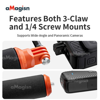 Dành cho DJI Pocket3 / Action 5 Pro Float Stick Tay cầm nổi Insta360 Ace Pro 2 / GoPro Tay cầm chống chìm Phụ kiện máy ảnh thể thao