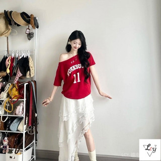 Bộ đồ tôn dáng thường ngày phong cách Hàn Bộ đồ hai mảnh tôn dáng khí chất mùa hè thời thượng Bộ Đồ Hai MảNh Áo thun ngắn tay in hoa lệch vai trẻ trung phong cách Hàn mẫu mới mùa hè 2026 nữ bộ đồ hai mảnh chân váy không quy tắc