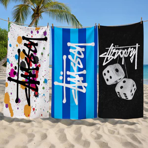 Khăn tắm vách ngăn Art Stussy Logo, Khăn tắm bể bơi đi biển, Quà tặng kỷ niệm sinh nhật
