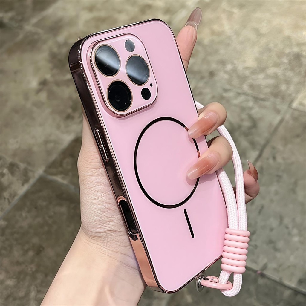 [Vỏ dây buộc] Vỏ kính từ tính AG nano Vỏ điện thoại iphone16 Pro Max 15 14 13 12 11casing cho vỏ iPhone Vỏ mềm silicon TPU chống sốc