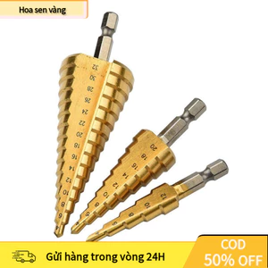 【24H】 Mũi Khoan Bước HSS Thép Gió Phủ Titan Đa Kích Cỡ 4-12mm 4-20mm 4-32mm Siêu Cứng