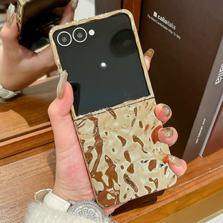 Ốp điện thoại gấp cho Samsung Galaxy Z Flip7 Flip6 Flip5 Flip4 Flip3 Vỏ điện thoại tpu cứng gợn nước mạ điện