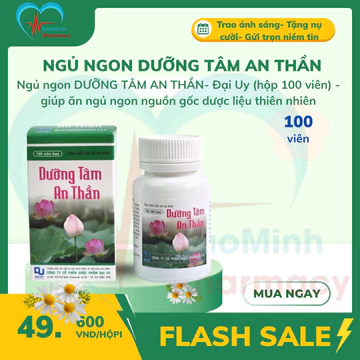 Ngủ ngon DƯỠNG TÂM AN THẦN- Đại Uy (hộp 100 viên) - giúp ăn ngủ ngon nguồn gốc dược liệu thiên nhiên
