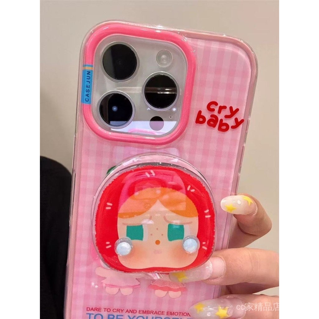 Kẻ Sọc Dễ Thương Khóc Cho Bé Từ Tính Giá Đỡ Thích Hợp Cho 16 Vỏ Điện Thoại 15pro Bán Chạy 13iPhone14proma Phong Cách Mới