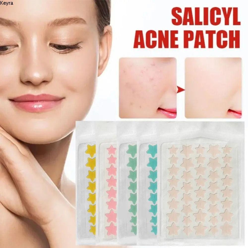 KEYRA 40 Cái / tờ Miếng Dán Mụn, Điều Hỗ trợ giảm mụn Hình Ngôi Sao Dễ Thương Miếng Dán Che Mụn, Chăm Sóc Da Nhiều Màu Sắc Vô Hình Miếng Dán
