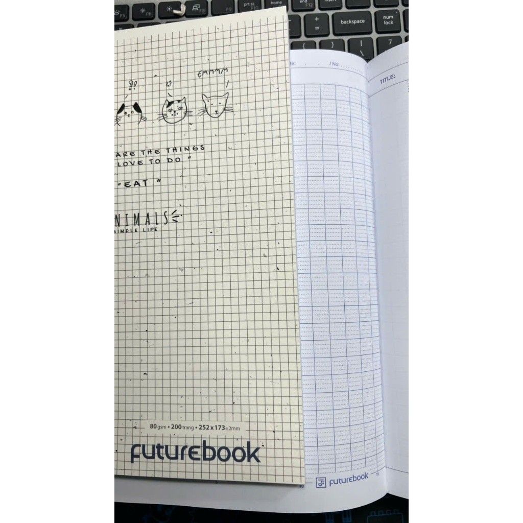 [ 2C BÌA ĐEN+ TRẮNG] Tập Sinh Viên 200 Trang Animal Future Book DK302 - Kẻ 4 Ô Ngang 80gsm