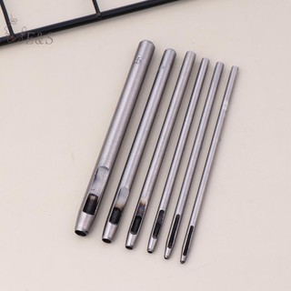 Strongaroetrtomj 6 Bộ Dụng cụ đục lỗ rỗng Dụng cụ đục lỗ lỗ tròn Da thép Thủ công làm việc cho dây đeo đồng hồ, vải, nhựa, đai đệm VN